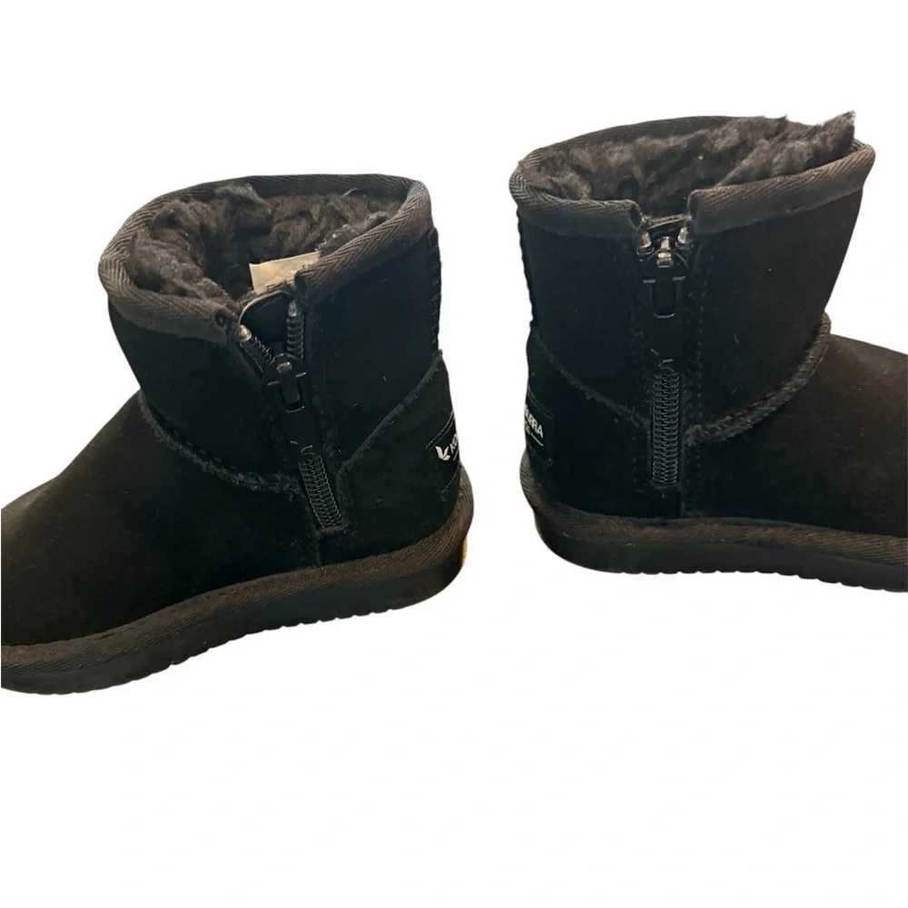 NWOT Koolaburra Toddler Black Short Suede winter Ugg Boots w faux fur lining 5